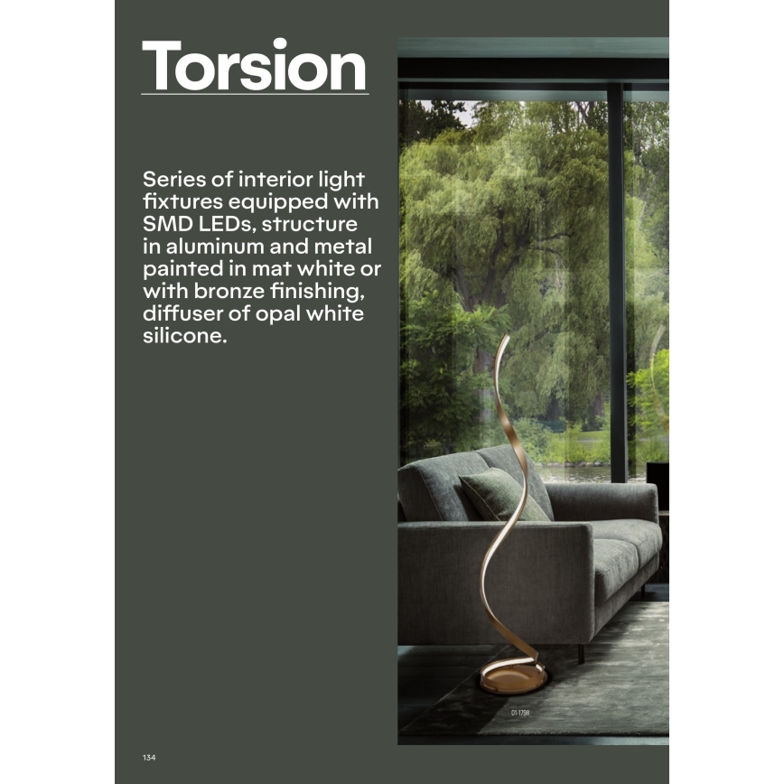 Redo 01-1816 - LED-bordlampe TORSION LED/11W/230V, bronze