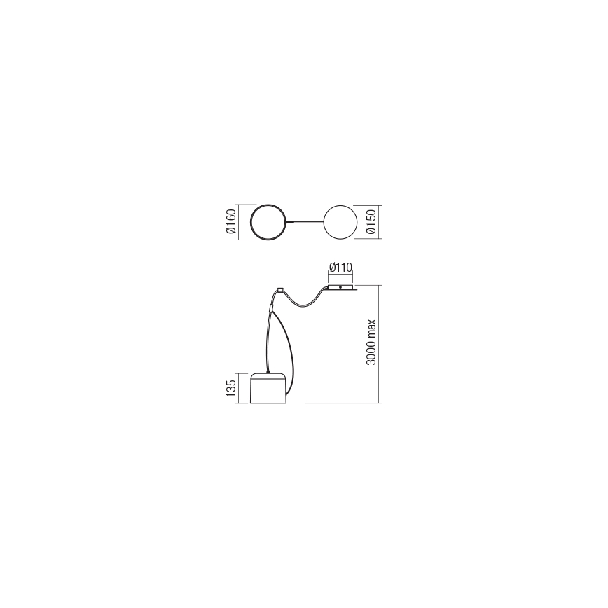 Redo 01-1823 - Pendel DODO 1xE27/15W/230V edderkop hvid