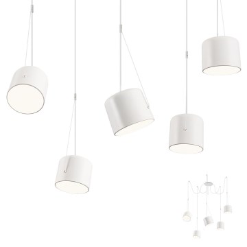 Redo 01-1827 - Pendel DODO 5xE27/15W/230V edderkop hvid
