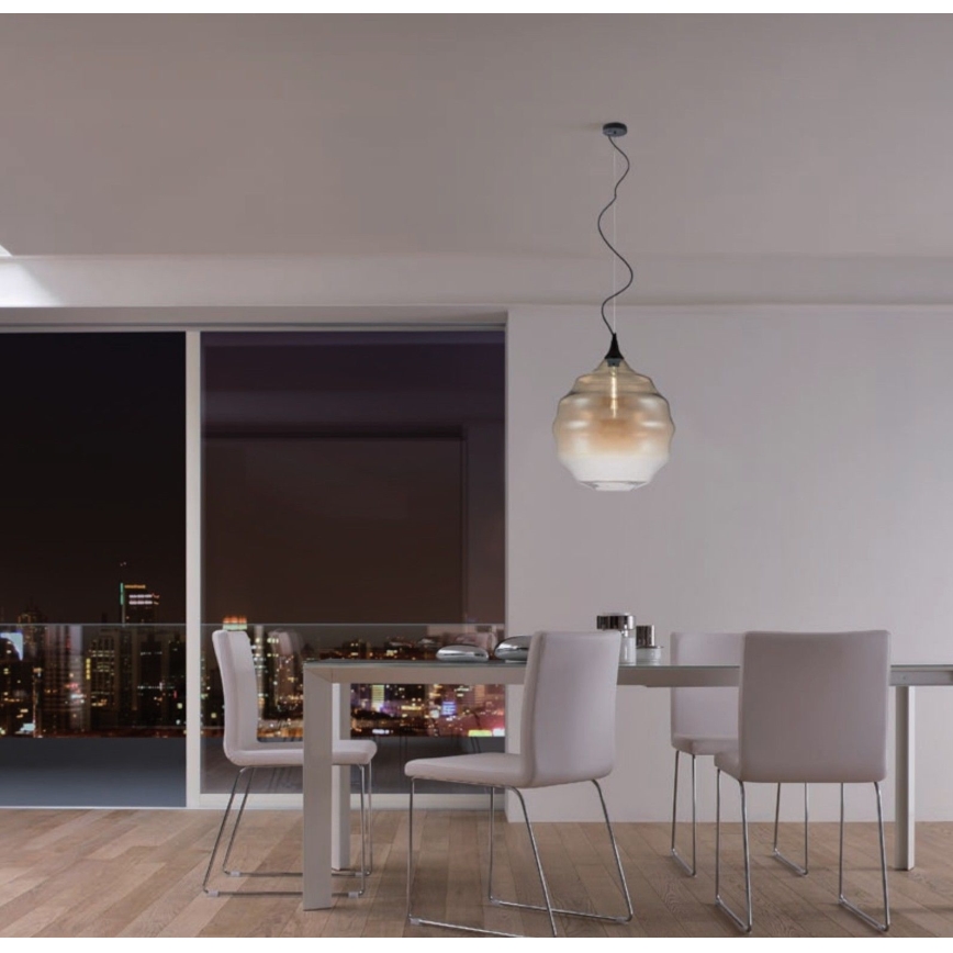 Redo 01-1844 - Pendel SLAG 1xE27/42W/230V diameter 40 cm beige