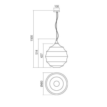 Redo 01-1844 - Pendel SLAG 1xE27/42W/230V diameter 40 cm beige