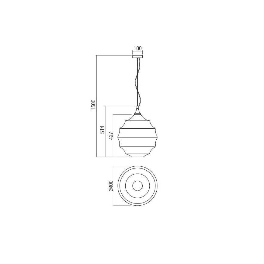 Redo 01-1844 - Pendel SLAG 1xE27/42W/230V diameter 40 cm beige