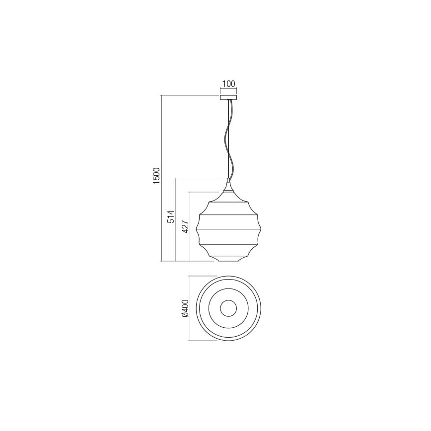 Redo 01-1846 - Pendel SLAG 1xE27/42W/230V diameter 40 cm kobber
