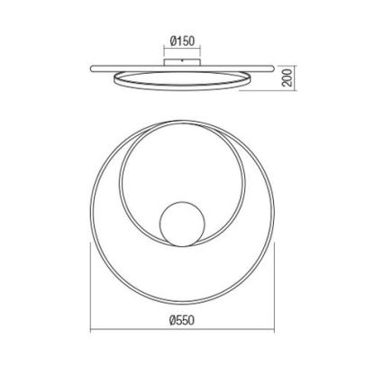 Redo 01-1886 - LED-dæmpbar loftlampe TORSION LED/29W/230V Ø 55 cm hvid