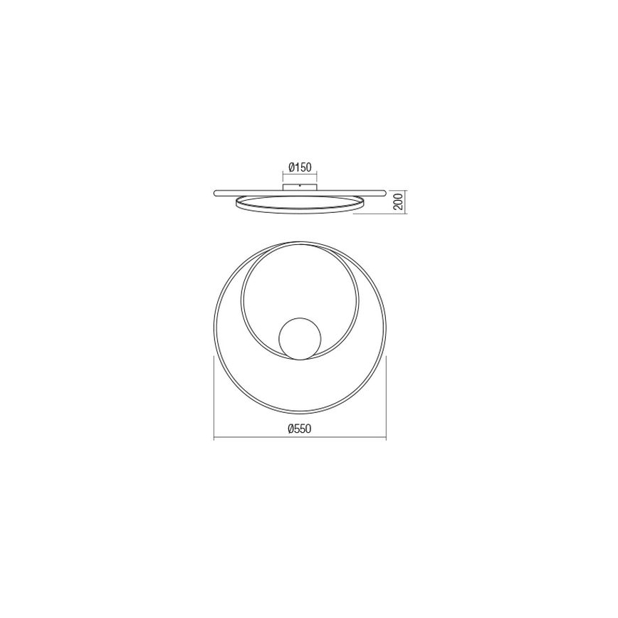 Redo 01-1886 - LED-dæmpbar loftlampe TORSION LED/29W/230V Ø 55 cm hvid