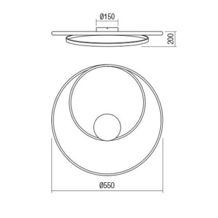 Redo 01-1887 - LED dæmpbar loftlampe TORSION LED/29W/230V 4000K Ø 55 cm bronzefarvet