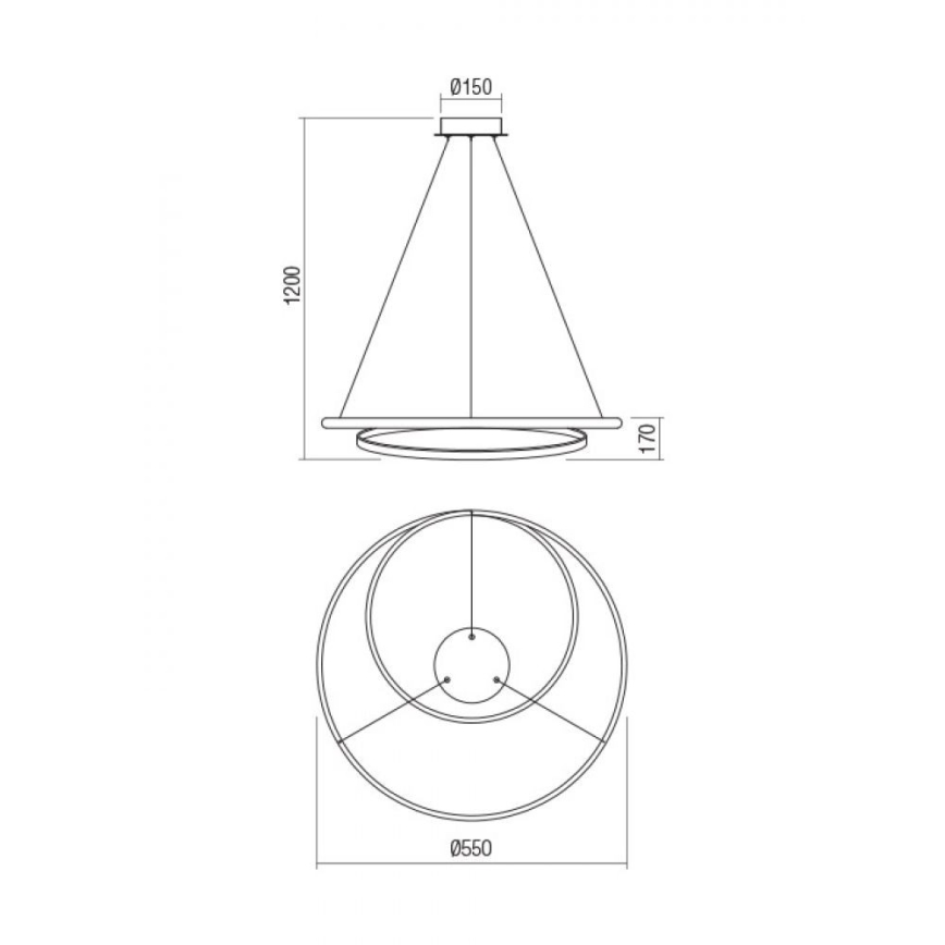 Redo 01-1888 - Dæmpbar LED-pendel på wire TORSION LED/29W/230V Ø 55 cm hvid