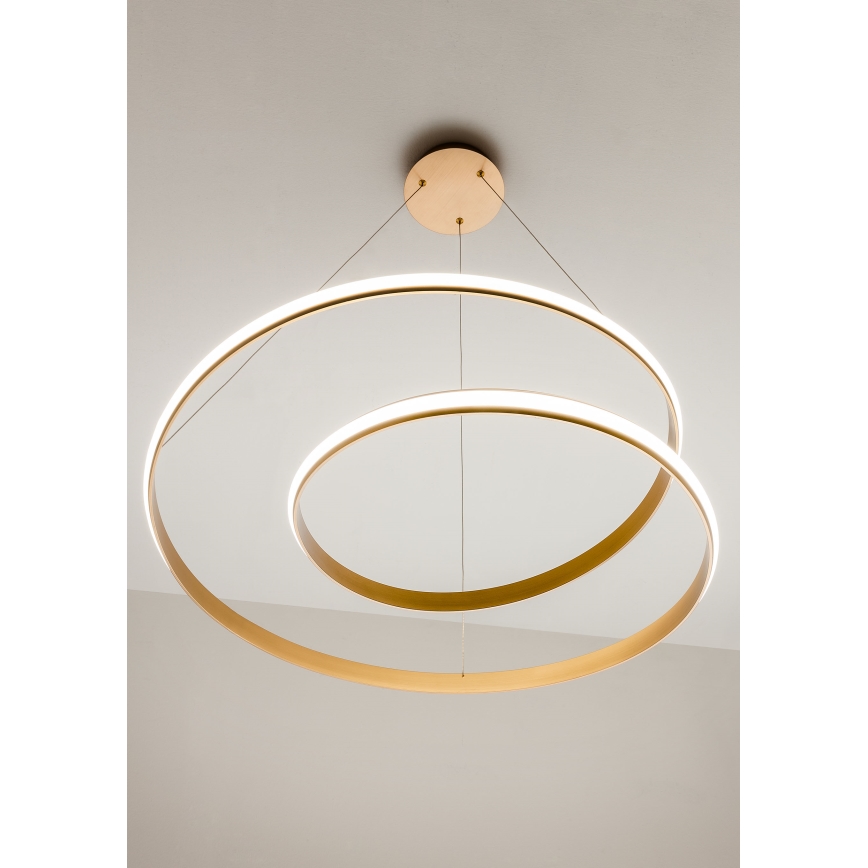 Redo 01-1889 - LED-dæmpbar lysekrone på wire TORSION LED/29W/230V Ø 55 cm bronzefarvet