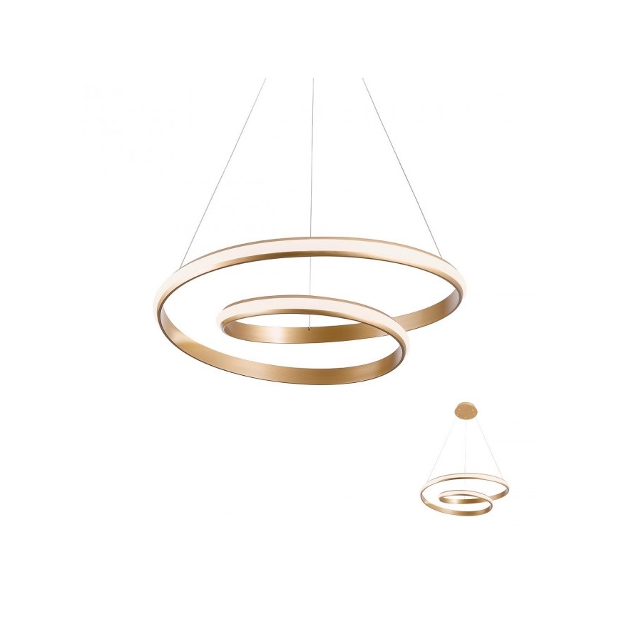 Redo 01-1889 - LED-dæmpbar lysekrone på wire TORSION LED/29W/230V Ø 55 cm bronzefarvet