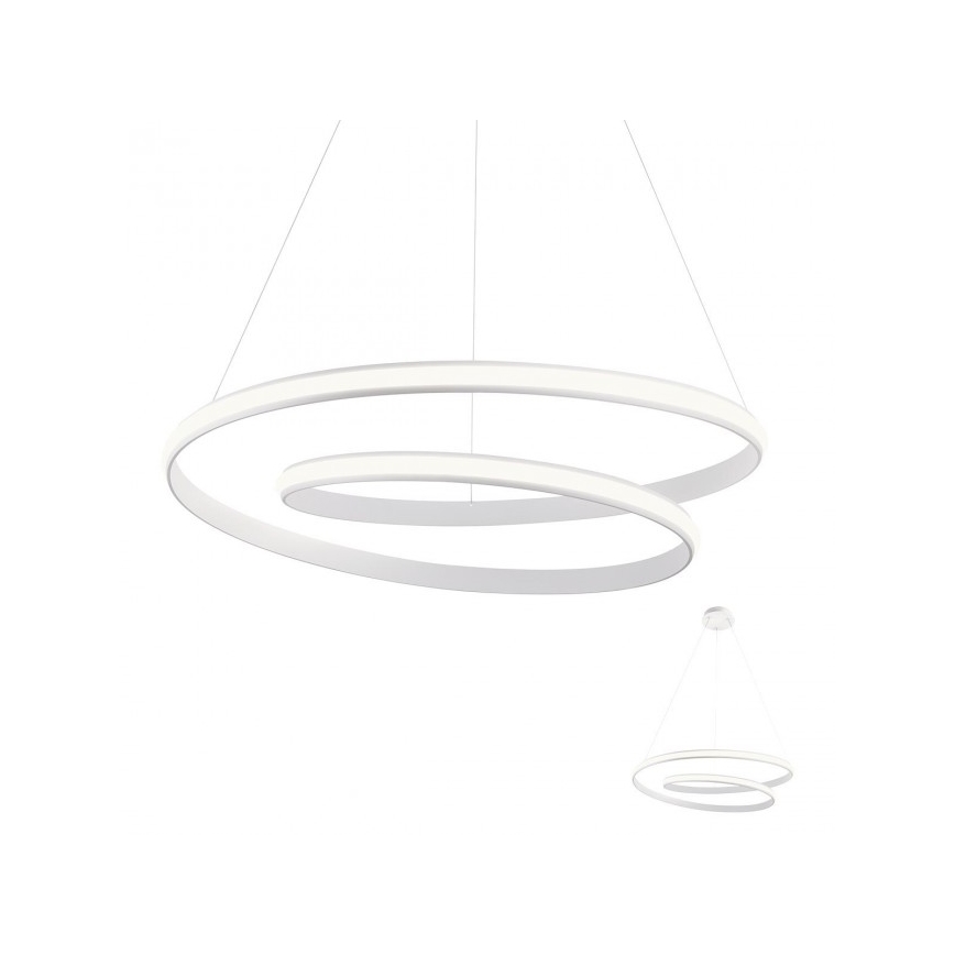 Redo 01-1890 - Dæmpbar LED-pendel på wire TORSION LED/35W/230V Ø 75 cm, hvid