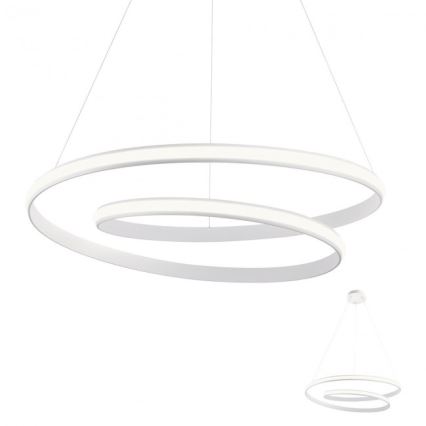 Redo 01-1890 - LED dæmpbar lysekrone på wire TORSION LED/35W/230V 4000K Ø 75 cm hvid