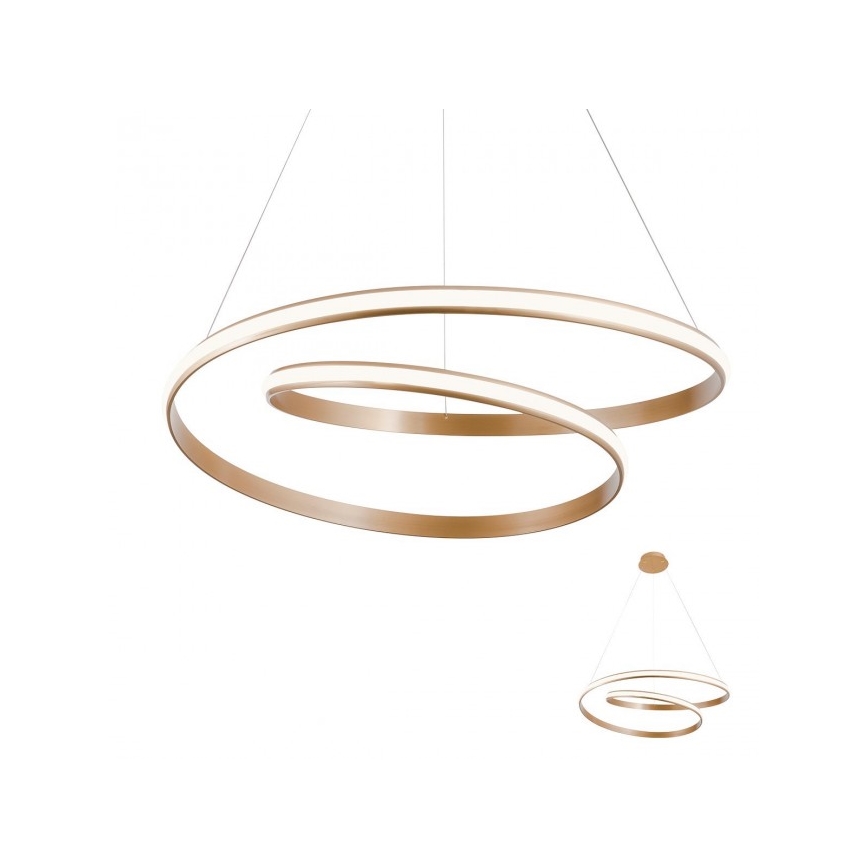 Redo 01-1891 - Dæmpbar LED-lysekrone på wire TORSION LED/35W/230V Ø 75 cm bronze