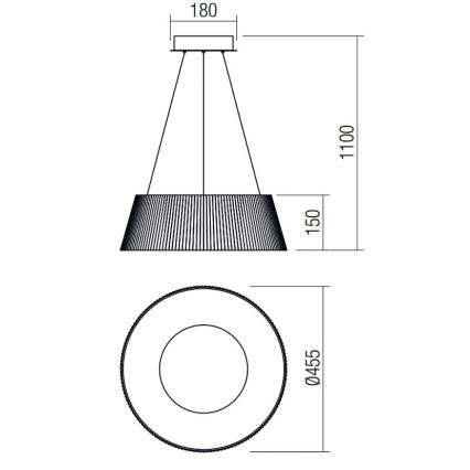 Redo 01-1938 - LED pendel SARIS LED/36W/230V antracitgrå