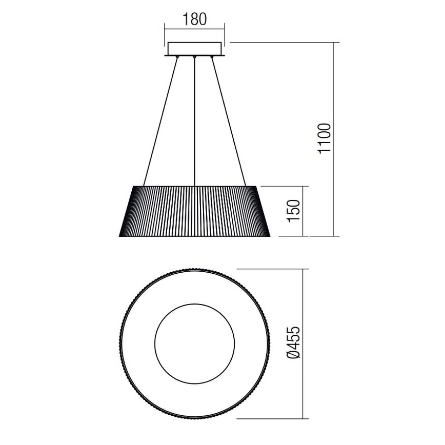Redo 01-1938 - LED pendel SARIS LED/36W/230V antracitgrå