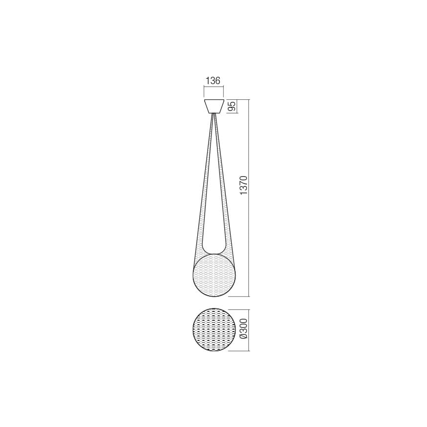 Redo 01-1973 - LED pendel ALLURIA 1xE27/7W/230V diameter 30 cm