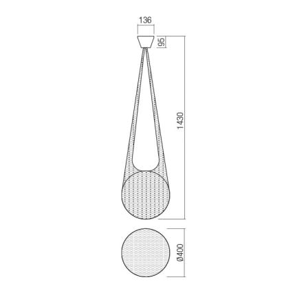 Redo 01-1974 - LED pendel ALLURIA 1xE27/10W/230V diameter 40 cm