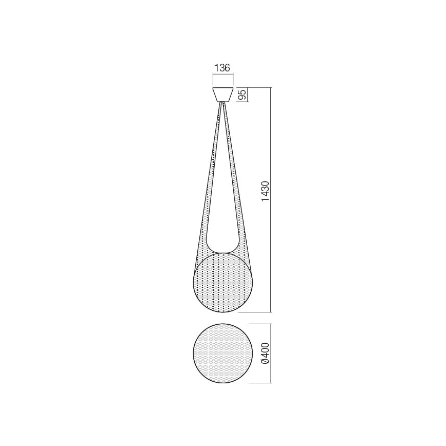 Redo 01-1974 - LED pendel ALLURIA 1xE27/10W/230V diameter 40 cm