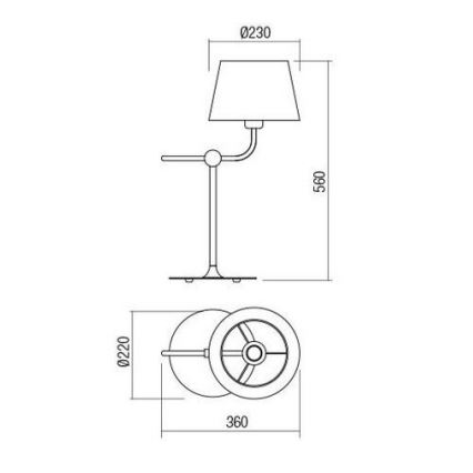 Redo 01-1980 - Bordlampe MORRIS 1xE27/42W/230V hvid