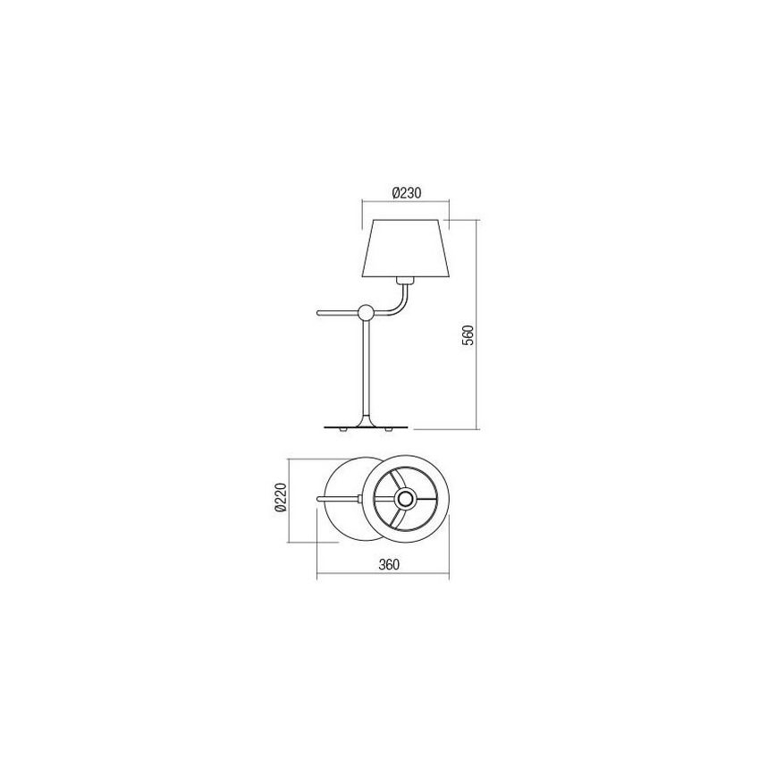 Redo 01-1980 - Bordlampe MORRIS 1xE27/42W/230V hvid