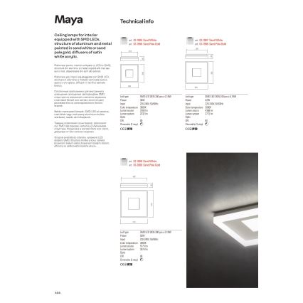 Redo 01-2000 - Dæmpbar LED-loftlampe MAYA LED/55W/230V 51x51 cm guld