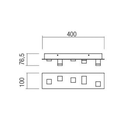 Redo 01-2013 - LED loftlampe PIXEL LED/15W/230V 3000K 40x10 cm sort