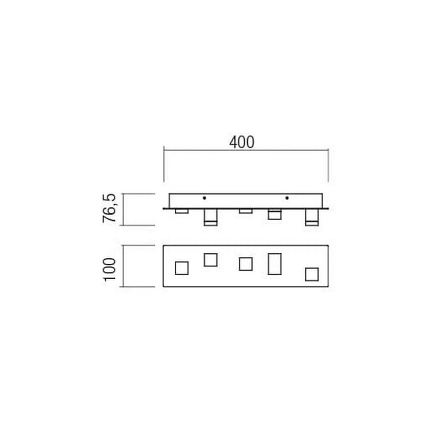Redo 01-2013 - LED loftlampe PIXEL LED/15W/230V 3000K 40x10 cm sort