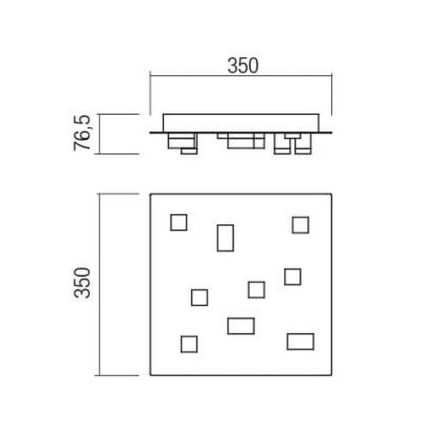 Redo 01-2014 - LED loftlampe PIXEL LED/27W/230V 3000K 35x35 cm hvid