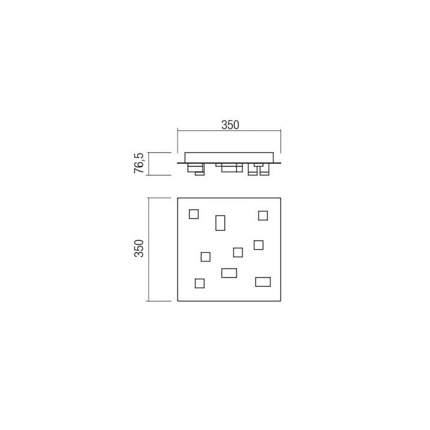 Redo 01-2015 - LED loftlampe PIXEL LED/27W/230V 3000K 35x35 cm sort