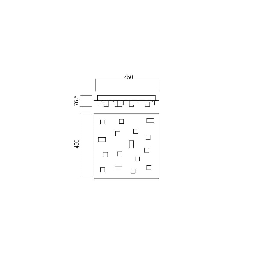 Redo 01-2016 - LED loftlampe PIXEL LED/48W/230V 3000K 45x45 cm hvid