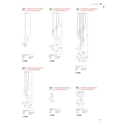 Redo 01-2027 - Pendel IWI 9xE27/42W/230V sort