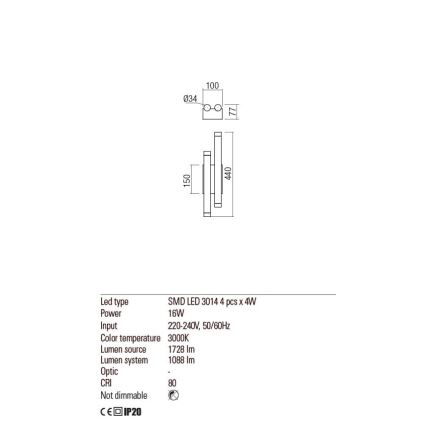 Redo 01-2033 - LED væglampe MADISON 4xLED/4W/230V guldfarvet