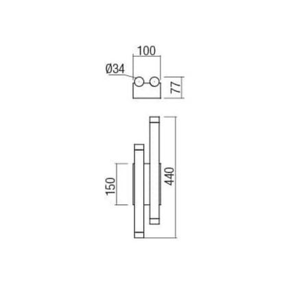 Redo 01-2034 - LED væglampe MADISON 4xLED/4W/230V kobber