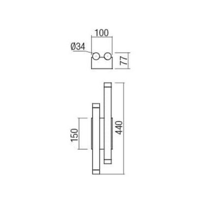 Redo 01-2035 - LED væglampe MADISON 4xLED/4W/230V sort