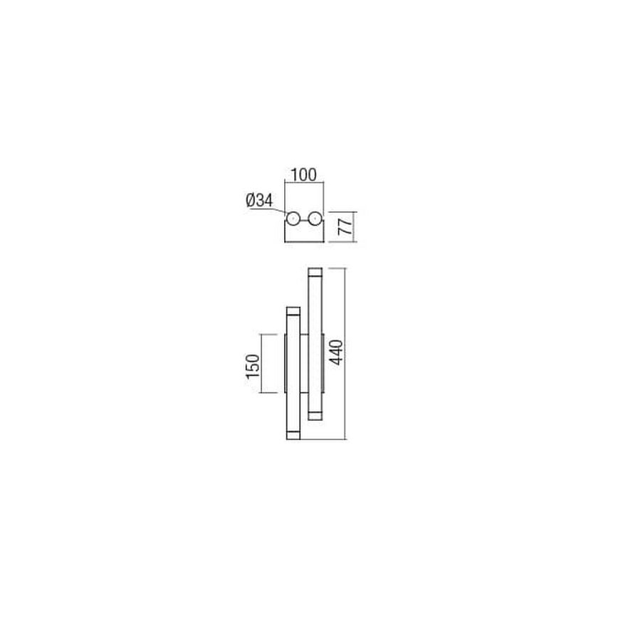 Redo 01-2035 - LED væglampe MADISON 4xLED/4W/230V sort
