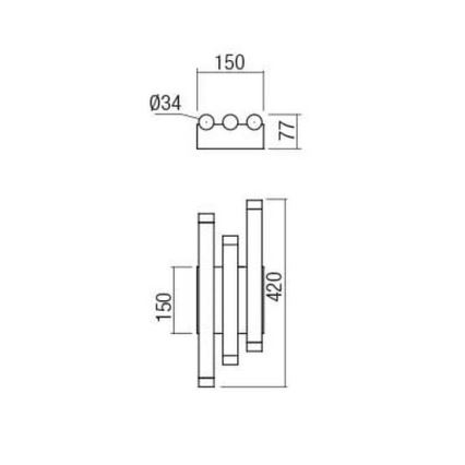 Redo 01-2036 - LED væglampe MADISON 6xLED/4W/230V guldfarvet