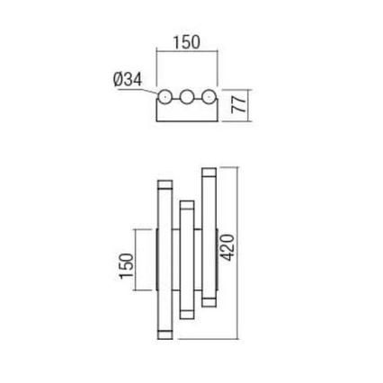 Redo 01-2037 - LED væglampe MADISON 6xLED/4W/230V kobber