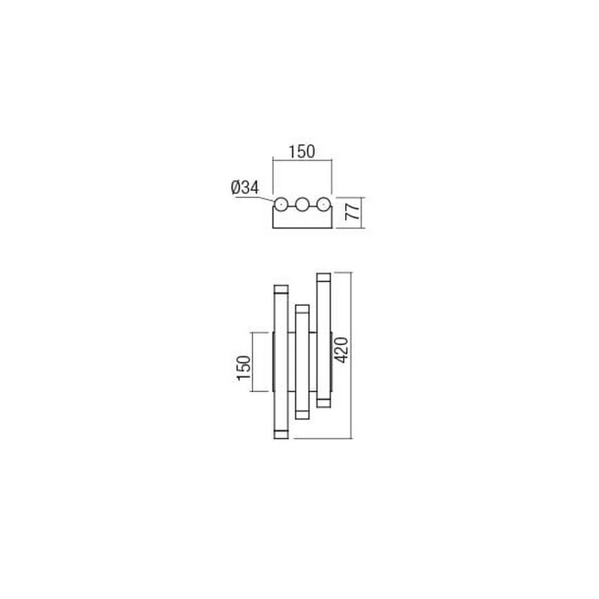 Redo 01-2038 - LED væglampe MADISON 6xLED/4W/230V sort