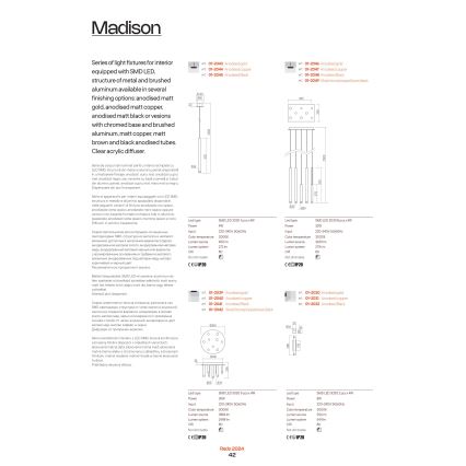 Redo 01-2040 - LED loftlampe MADISON 9xLED/4W/230V kobber