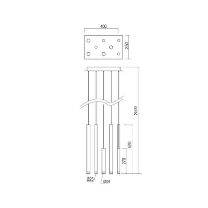 Redo 01-2047 - LED pendel MADISON 8xLED/4W/230V kobber