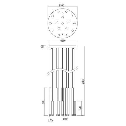 Redo 01-2058 - LED pendel MADISON 16xLED/4W/230V guldfarvet