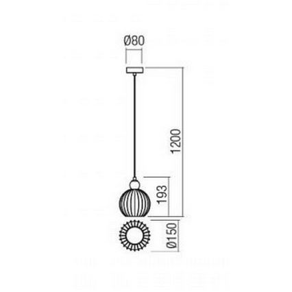Redo 01-2063 - Pendel PLUMEN 1x/E14/40W/230V diameter 15 cm grå