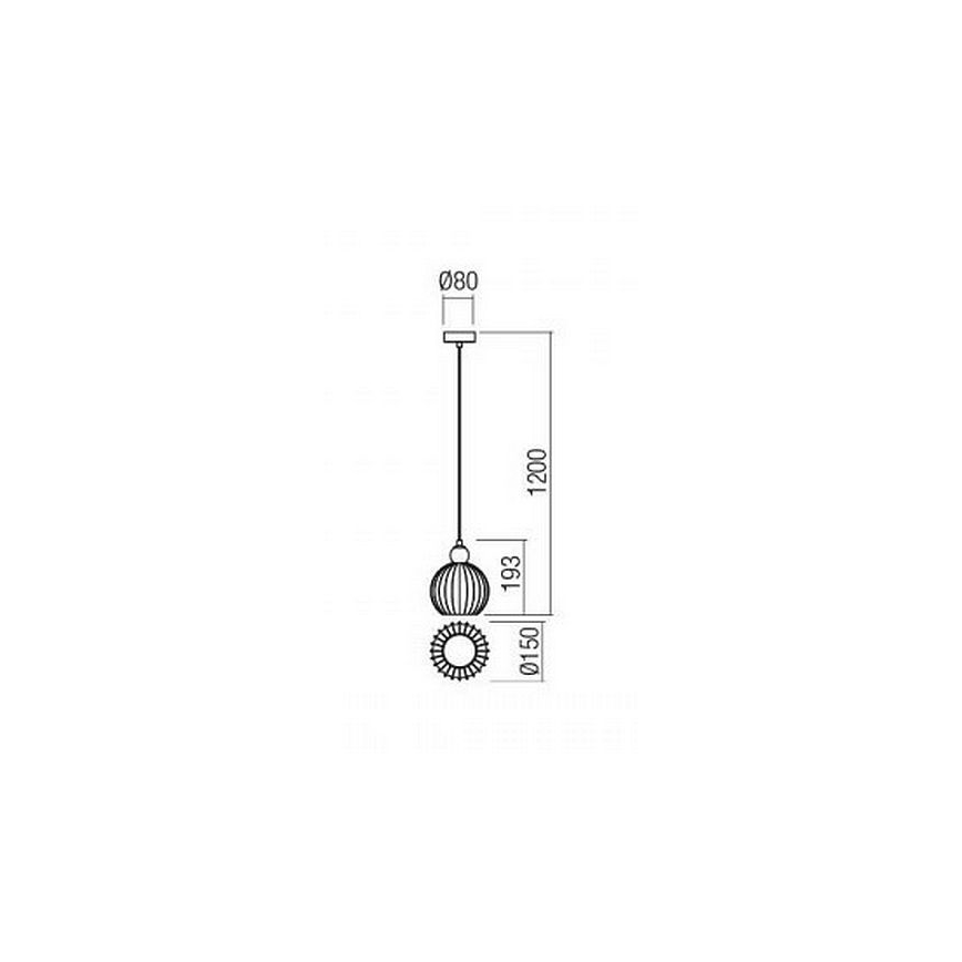Redo 01-2063 - Pendel PLUMEN 1x/E14/40W/230V diameter 15 cm grå