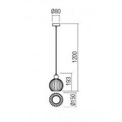 Redo 01-2064 - Pendel PLUMEN 1xE14/40W/230V diameter 15 cm kobber