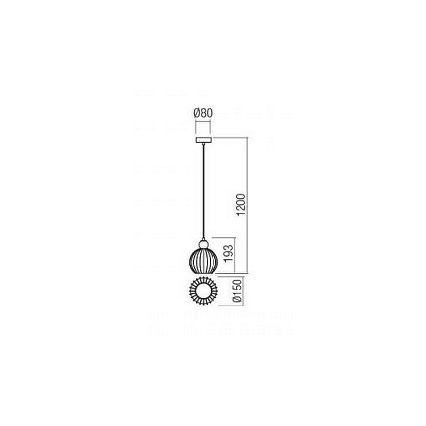 Redo 01-2064 - Pendel PLUMEN 1xE14/40W/230V diameter 15 cm kobber