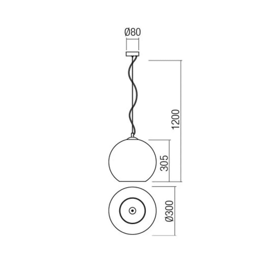 Redo 01-2076 - Pendel BOWL 1xE27/42W/230V diameter 30 cm kobber