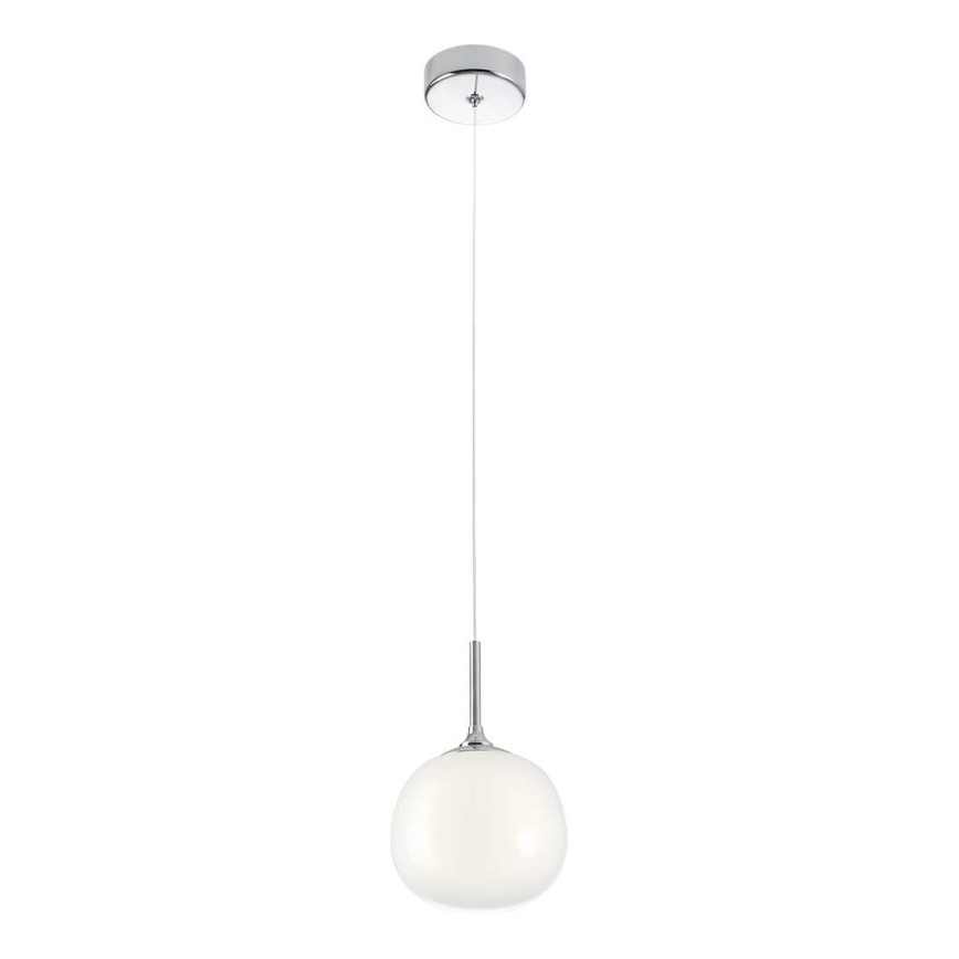 Redo 01-2081 - Pendel med wire KIWI 1xG9/40W/230V Ø 12 cm, blank krom/hvid