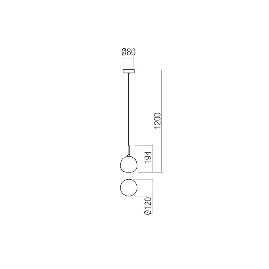 Redo 01-2081 - Pendel med wire KIWI 1xG9/40W/230V Ø 12 cm, blank krom/hvid