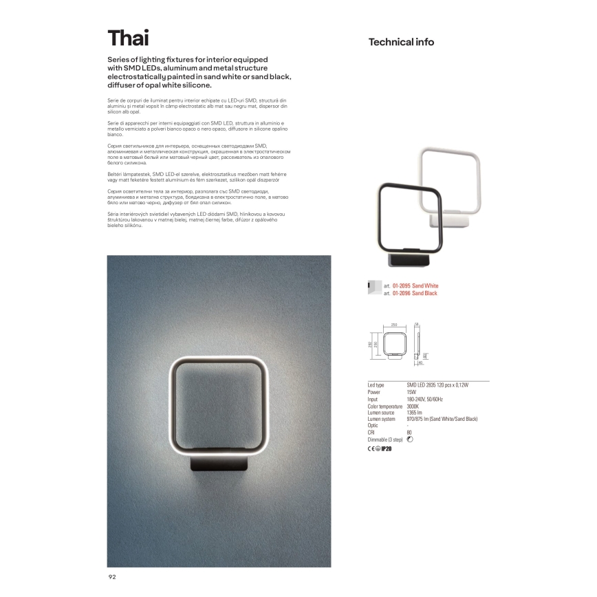 Redo 01-2098 - LED pendel dæmpbar THAI LED/66W/230V 3000K sort