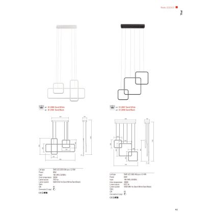 Redo 01-2098 - LED pendel dæmpbar THAI LED/66W/230V 3000K sort