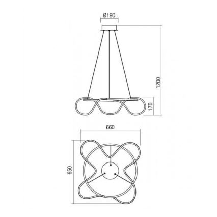 Redo 01-2110 - LED pendel dæmpbar CORRAL LED/40W/230V 3000K guldfarvet